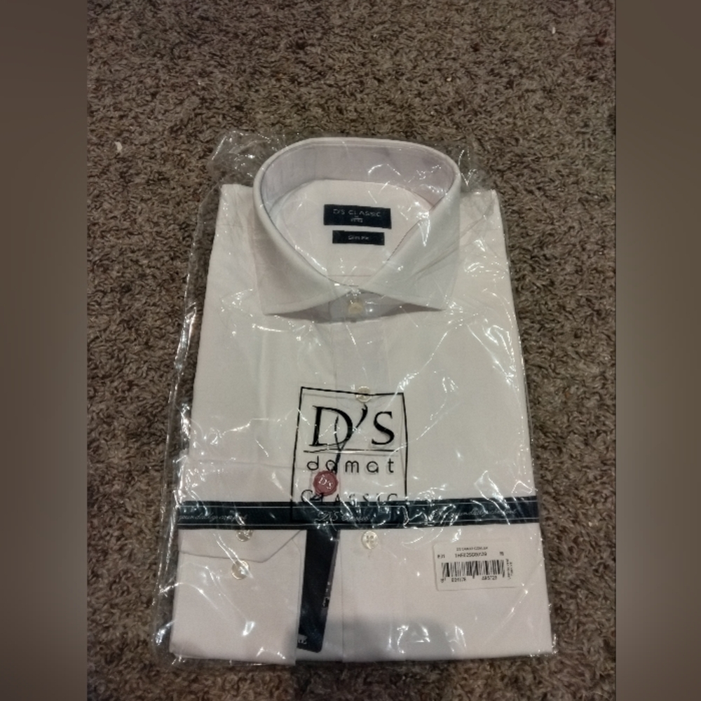 D'S Damat Classic White Dress Shirt for Men